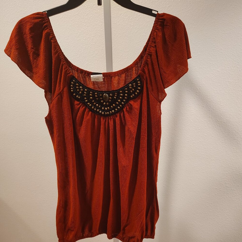 Wrapper Junior's Top Size XL Polyester Spandex Elastic Blouse